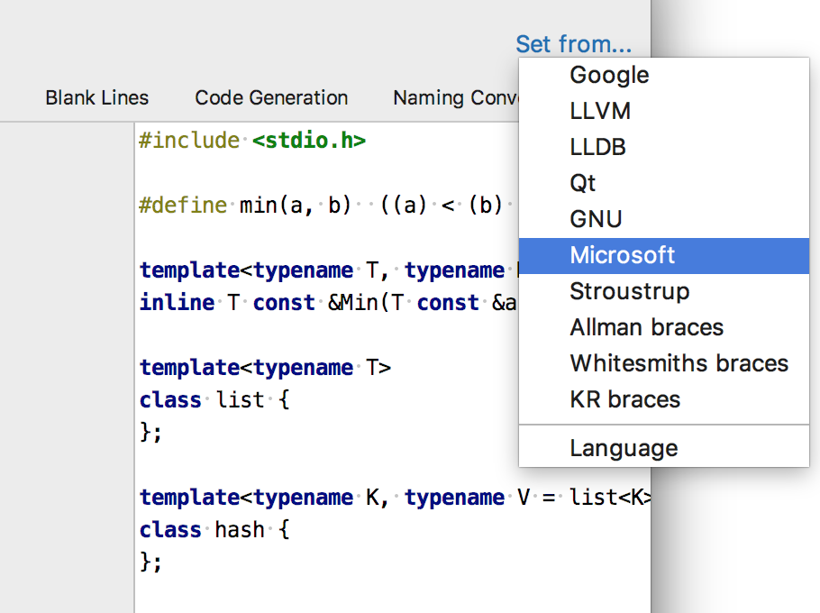 clion code style